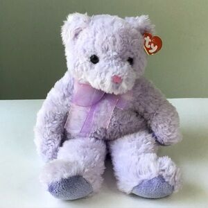 2003 Ty Classics Lilac The Bear 14” Plush Stuffed Animal Sparkle Fur Vintage